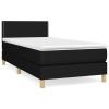 Boxspring met matras stof zwart 90x190 cm
