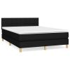 Boxspring met matras stof zwart 140x190 cm