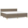 Boxspring met matras stof taupe 200x200 cm