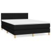 Boxspring met matras stof zwart 140x190 cm