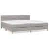 Boxspring met matras stof lichtgrijs 200x200 cm