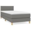 Boxspring met matras stof donkergrijs 100x200 cm