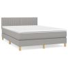 Boxspring met matras stof lichtgrijs 140x200 cm
