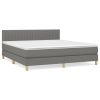 Boxspring met matras stof donkergrijs 180x200 cm