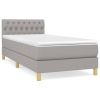 Boxspring met matras stof lichtgrijs 90x200 cm