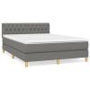 Boxspring met matras stof donkergrijs 140x190 cm