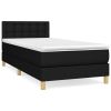 Boxspring met matras stof zwart 100x200 cm