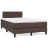 Boxspring met matras kunstleer bruin 120x200 cm