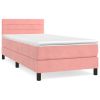Boxspring met matras fluweel roze 90x200 cm