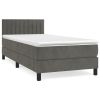 Boxspring met matras fluweel donkergrijs 80x200 cm