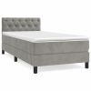 Boxspring met matras fluweel lichtgrijs 80x200 cm