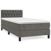 Boxspring met matras fluweel donkergrijs 90x190 cm