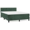 Boxspring met matras fluweel donkergroen 140x190 cm