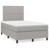 Boxspring met matras stof lichtgrijs 120x200 cm