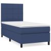 Boxspring met matras stof blauw 100x200 cm