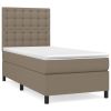 Boxspring met matras stof taupe 90x200 cm