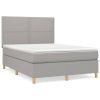 Boxspring met matras stof lichtgrijs 140x190 cm