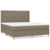 Boxspring met matras stof taupe 180x200 cm
