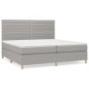 Boxspring met matras stof lichtgrijs 200x200 cm