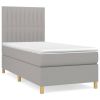 Boxspring met matras stof lichtgrijs 90x190 cm