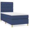 Boxspring met matras stof blauw 100x200 cm