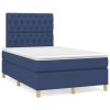 Boxspring met matras stof blauw 120x200 cm