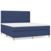 Boxspring met matras stof blauw 180x200 cm