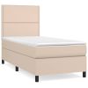 Boxspring met matras kunstleer cappuccinokleurig 90x200 cm