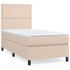 Boxspring met matras kunstleer cappuccinokleurig 100x200 cm