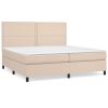 Boxspring met matras kunstleer cappuccinokleurig 200x200 cm
