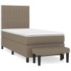Boxspring met matras stof taupe 90x190 cm