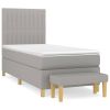 Boxspring met matras stof lichtgrijs 80x200 cm