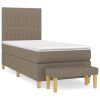 Boxspring met matras stof taupe 90x190 cm