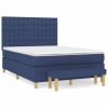 Boxspring met matras stof blauw 140x190 cm
