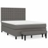 Boxspring met matras kunstleer grijs 140x200 cm
