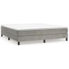 Boxspring met matras fluweel lichtgrijs 180x200 cm