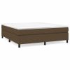 Boxspring met matras stof donkerbruin 160x200 cm