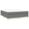 Boxspring met matras stof donkergrijs 160x200 cm