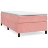 Boxspring met matras fluweel roze 100x200 cm
