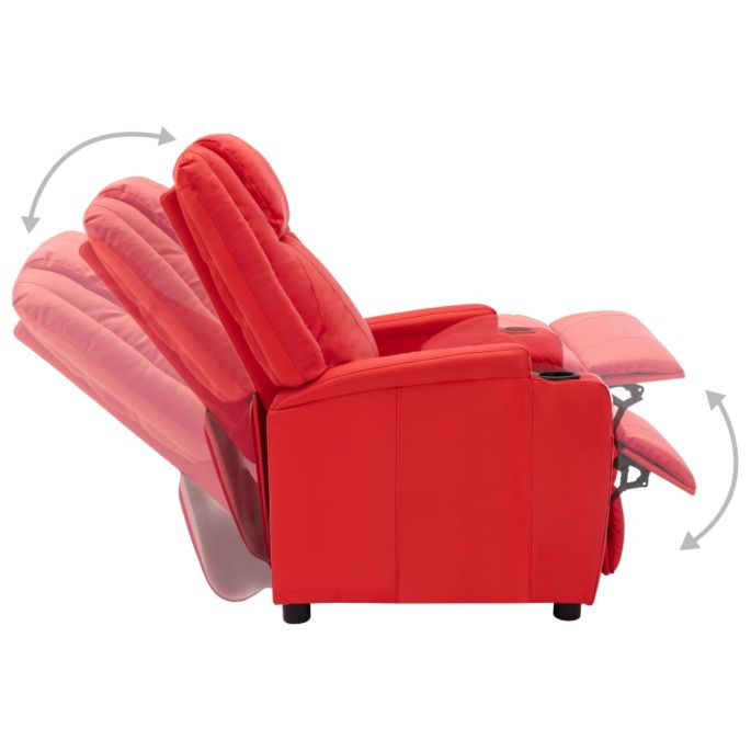 Fauteuil verstelbaar kunstleer rood