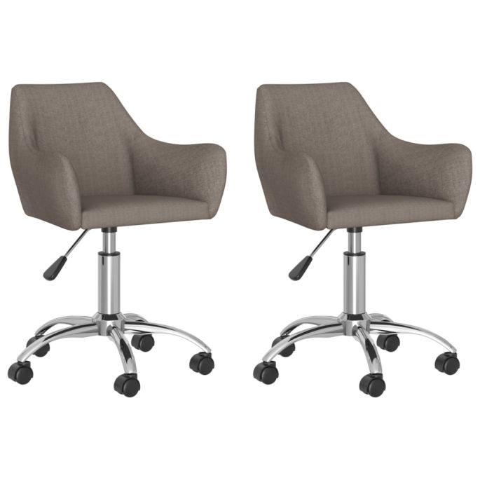 Eetkamerstoelen draaibaar 2 st stof taupe