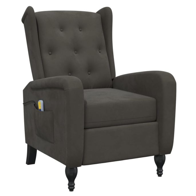 Massagestoel verstelbaar fluweel donkergrijs