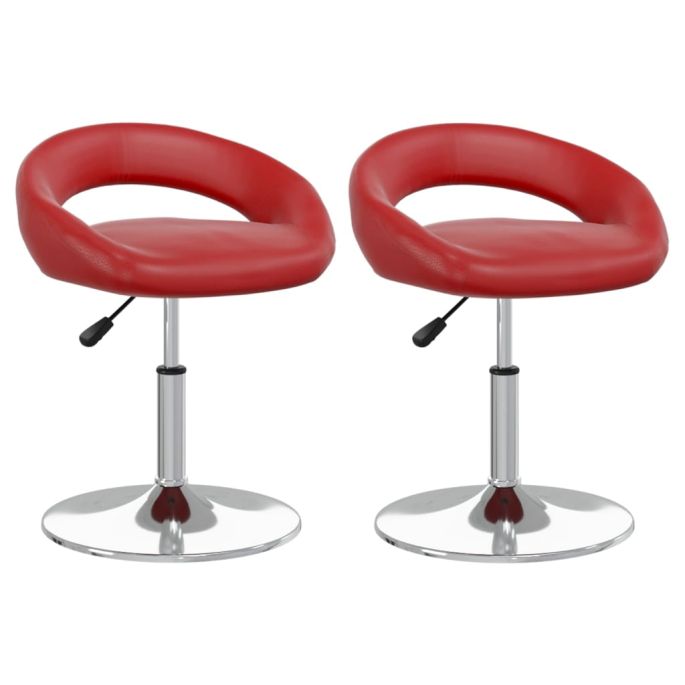 Eetkamerstoelen draaibaar 2 st kunstleer wijnrood