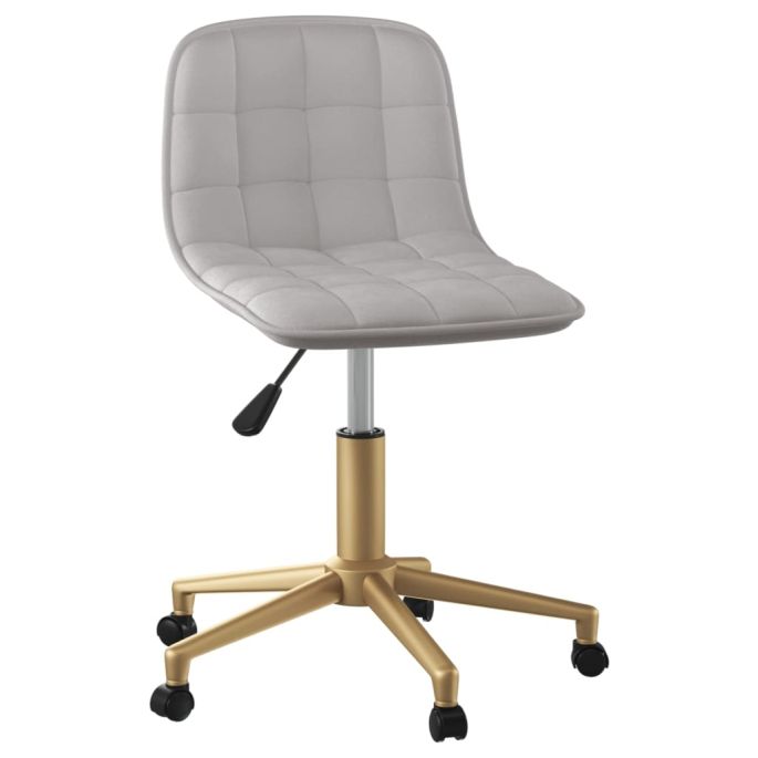 Eetkamerstoel draaibaar fluweel lichtgrijs