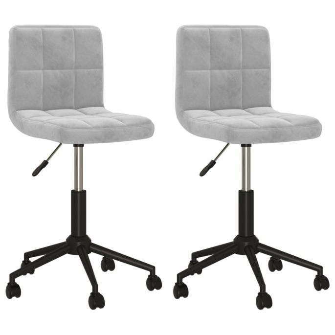 Eetkamerstoelen draaibaar 2 st fluweel lichtgrijs