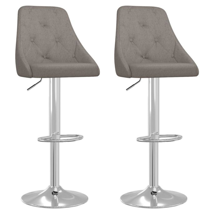 Barkrukken 2 st stof donkergrijs