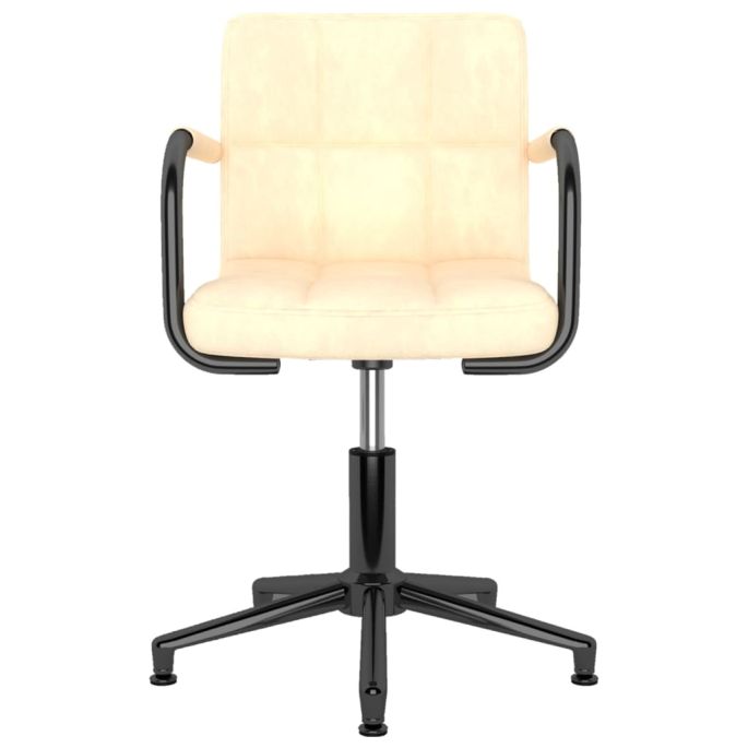 Eetkamerstoelen draaibaar 4 st fluweel crèmekleurig