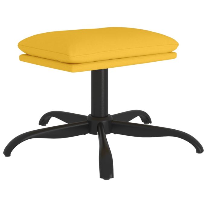 Voetenbank 60x60x39 cm stof mosterdgeel