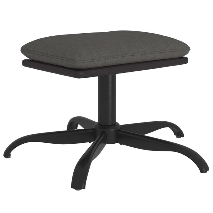 Voetenbank 60x60x39 cm stof en kunstleer donkergrijs