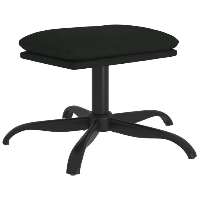 Voetenbank 60x60x39 cm microvezelstof zwart